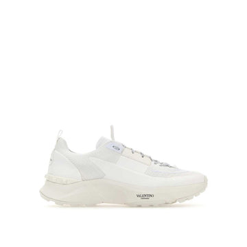 White Fabric Athletic Sneakers
