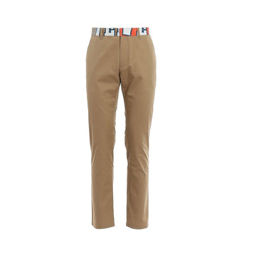 Beige Cotton Chino Pants