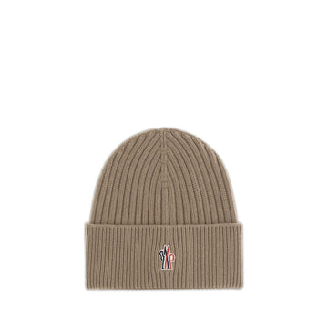 Beige Merino Wool Beanie