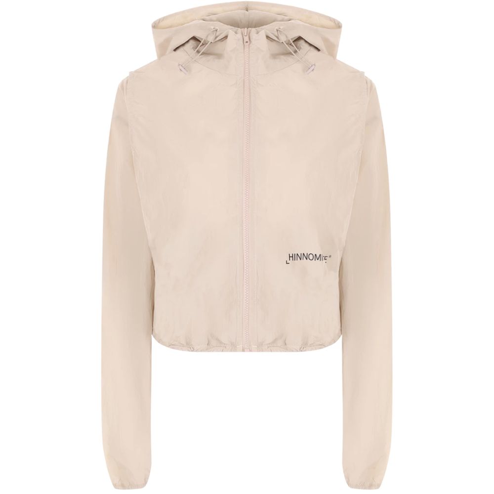 Beige Nylon Jackets & Coat