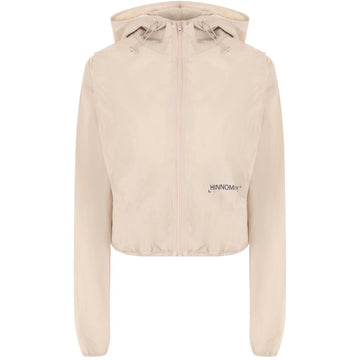 Beige Nylon Jackets & Coat