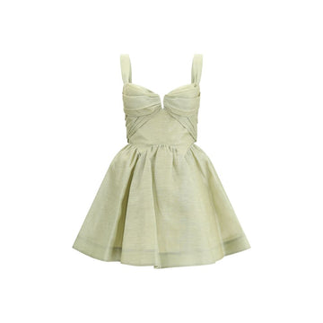 Green Linen Casual Dress