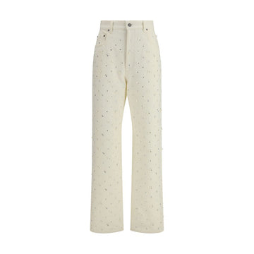 White Cotton Casual Pants