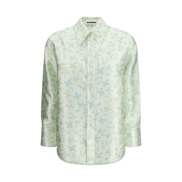 Green Silk Pattern Shirt