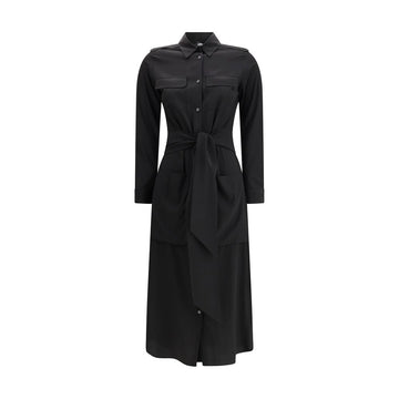 Black Silk Casual Dress