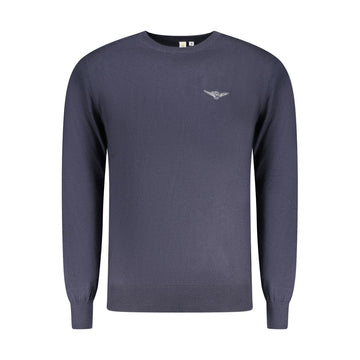 Blue Cotton Men Sweater