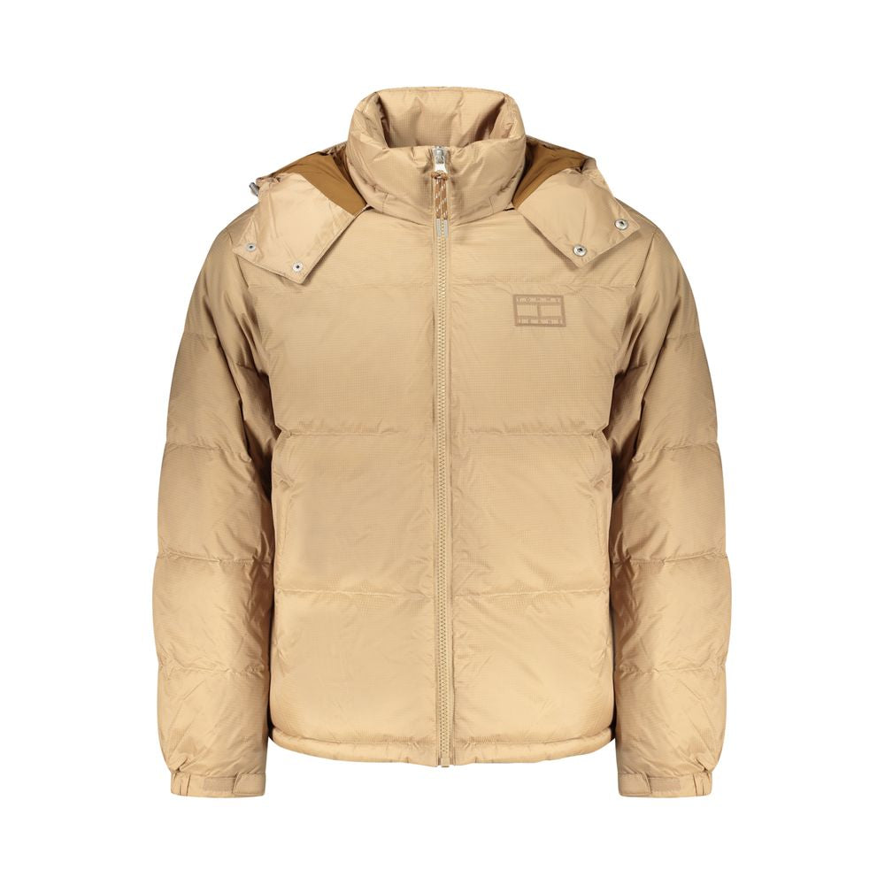Beige Polyester Men Jacket
