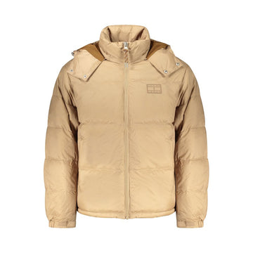 Beige Polyester Men Jacket