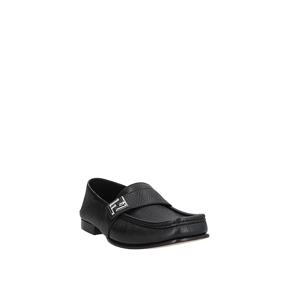 Black Calfskin Slip-On Loafers