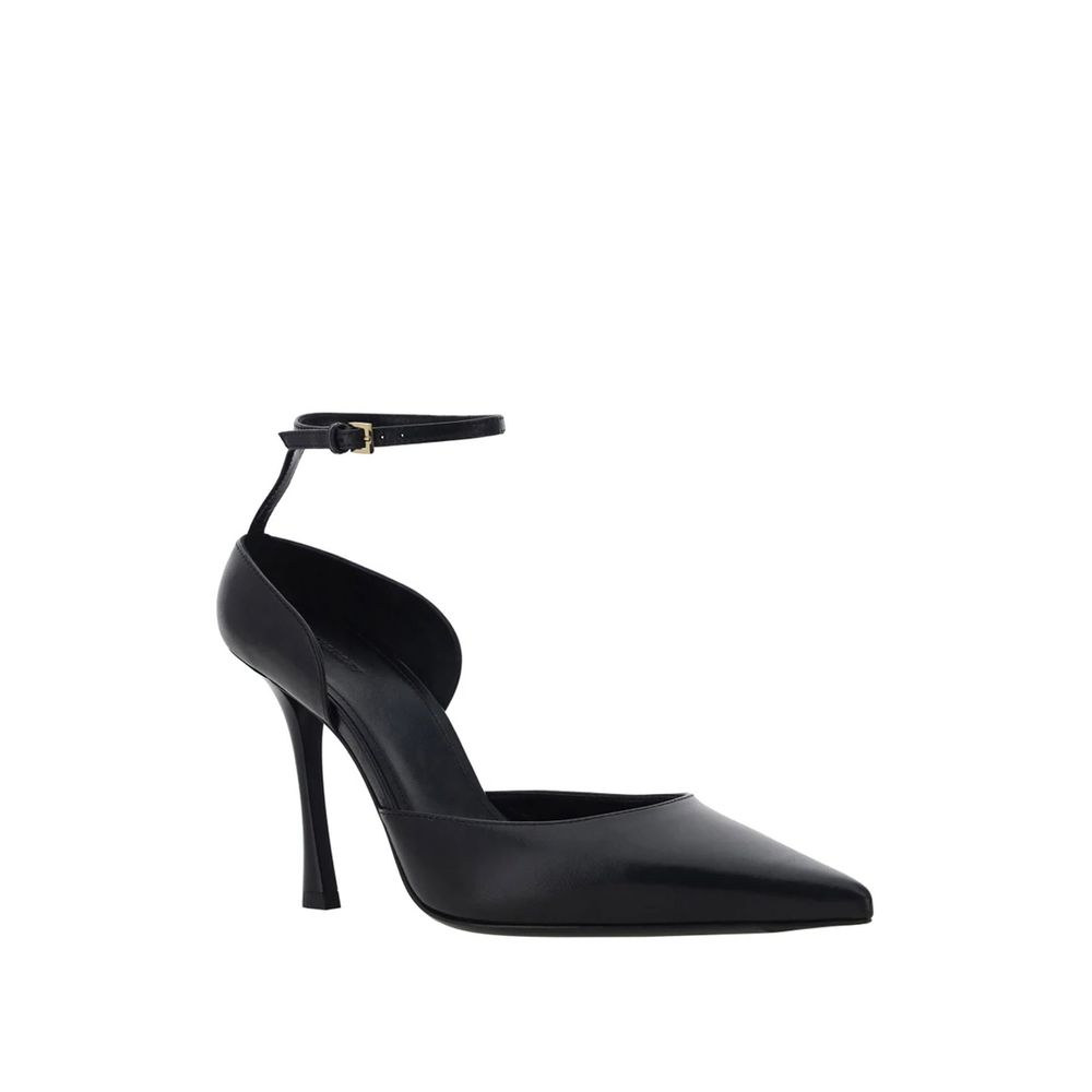 Black Lamb Leather High Heel Pumps