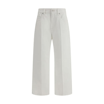 White Cotton Cropped Jeans