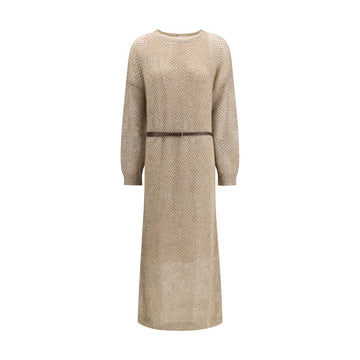 Beige Mohair Casual Dress