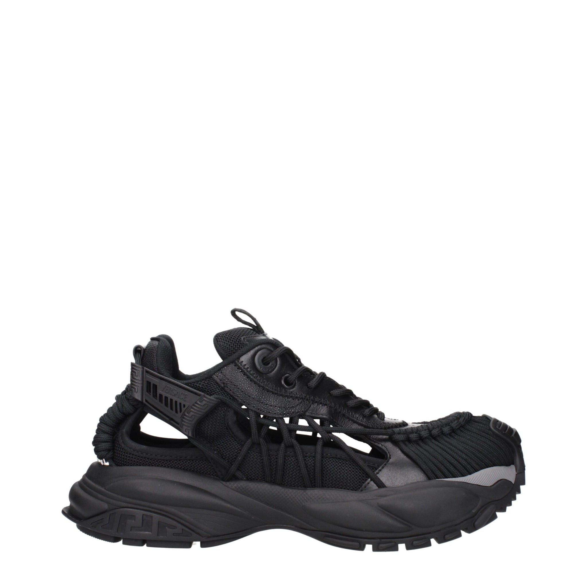 Black Leather Athletic Sneakers