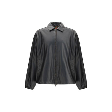 Black Polyester Biker Jacket