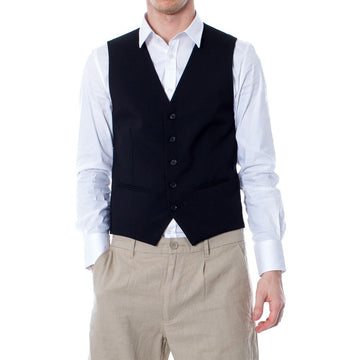Black Polyester Waistcoat