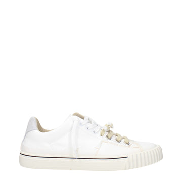 White Leather Low Top Sneakers
